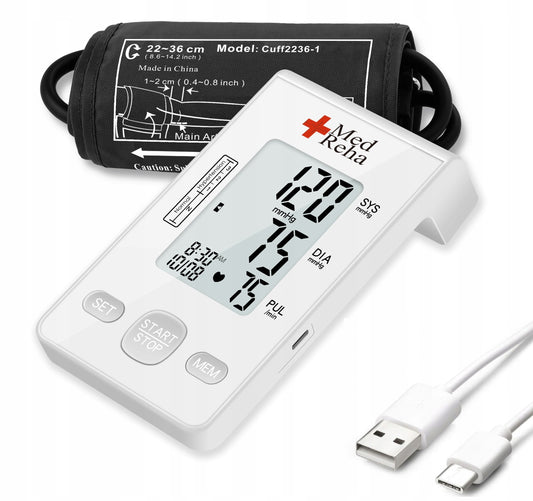 Kraujospūdžio matuoklis ant rankos automatinis elektroninis medicininis tikslus su USB jungtimi ir dideliu LCD ekranu 2x150 atminties vietų