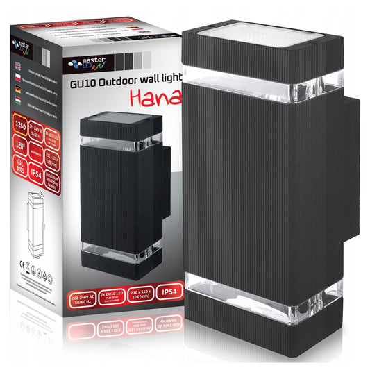 Lauko sieninis šviestuvas GU10 LED, atsparus vandeniui, moderniam fasadui