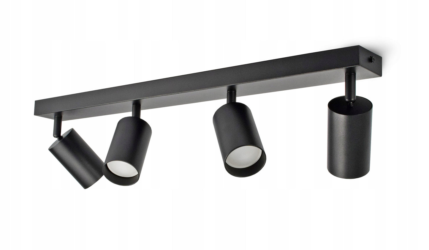 Lubinis šviestuvas 4 vietų juodas metalinis SPOT BG4 GU10 LED minimalistinio dizaino