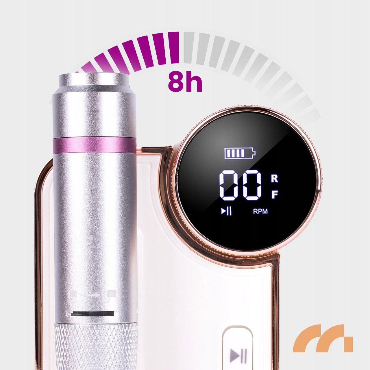 Belaidė freza manikiūrui ir pedikiūrui MALTEC ND-6 – 50W, 35000 aps./min., akumuliatorinė su antgaliais, Twist Lock, profesionaliam naudojimui