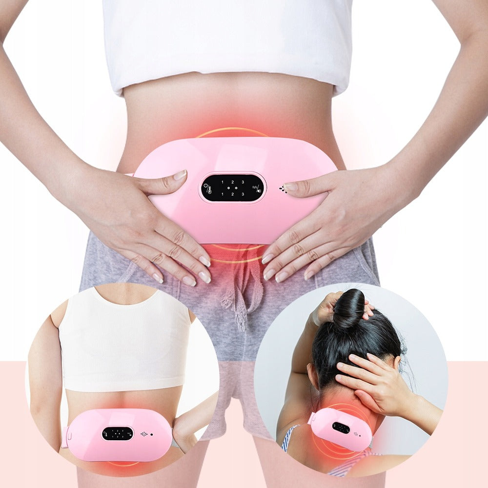 Šildantis menstruacijų diržas su masažo funkcija, skausmo malšinimui pilvo, nugaros ir juosmens srityje