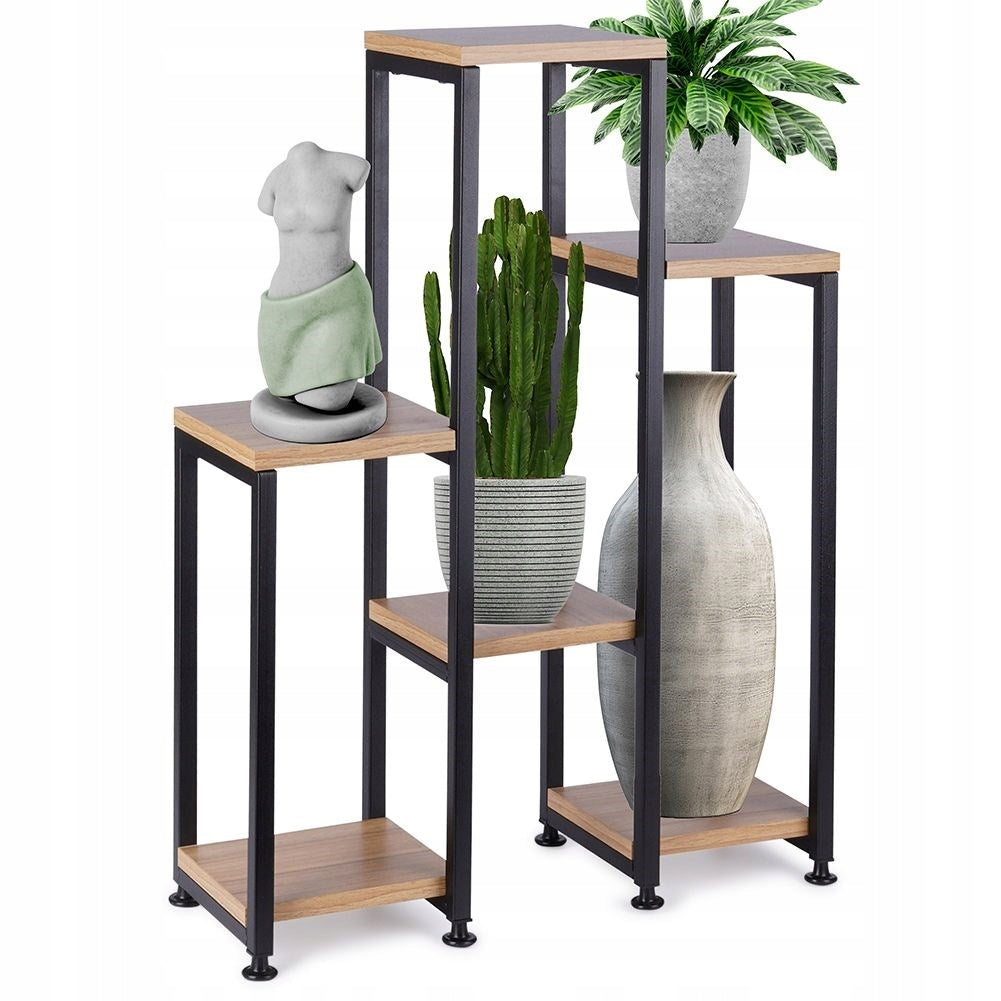 6 lygių metalinis gėlių stovas VILDE - 49 x 18 x 70 cm