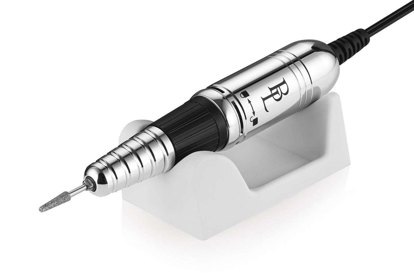 Profesionali nagų freza manikiūrui ir pedikiūrui 65W Beauty Limited Drilly White – su LCD ekranu, Twist-Off, 35000 aps./min.