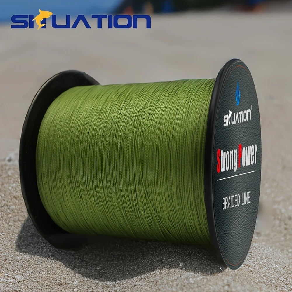 Pintas žvejybos valas SIIUATION – itin stiprus PE 4-gijų valas, tamsiai žalias, ilgam metimui, nuo 5.44 kg iki 45.36 kg