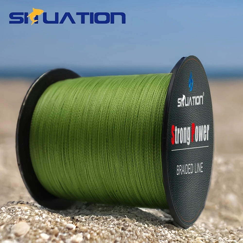Pintas žvejybos valas SIIUATION – itin stiprus PE 4-gijų valas, tamsiai žalias, ilgam metimui, nuo 5.44 kg iki 45.36 kg