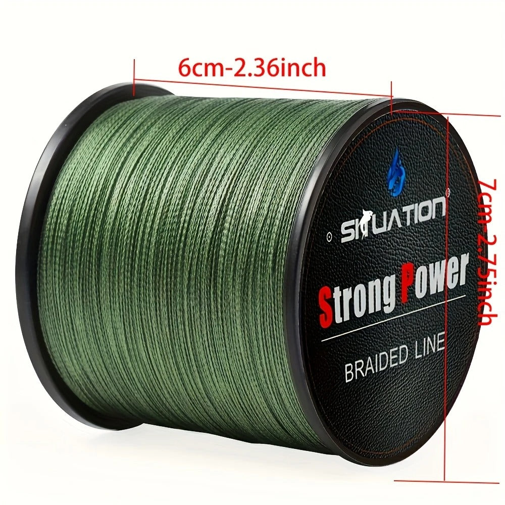 Pintas žvejybos valas SIIUATION – itin stiprus PE 4-gijų valas, tamsiai žalias, ilgam metimui, nuo 5.44 kg iki 45.36 kg