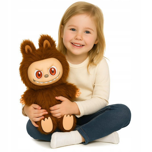 Didelis pliušinis žaislas Labubu 40 cm – kolekcinė pliušinė lėlė su ausimis ir šypsena