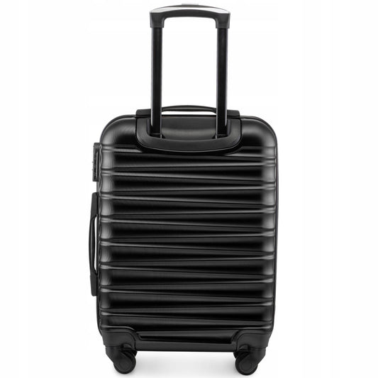 Lagaminas Ryanair rankinis bagažas 55x40x20 cm su ratukais 4 varantys ABS kietas kelioninis lagaminas juodas Zagatto ZG501