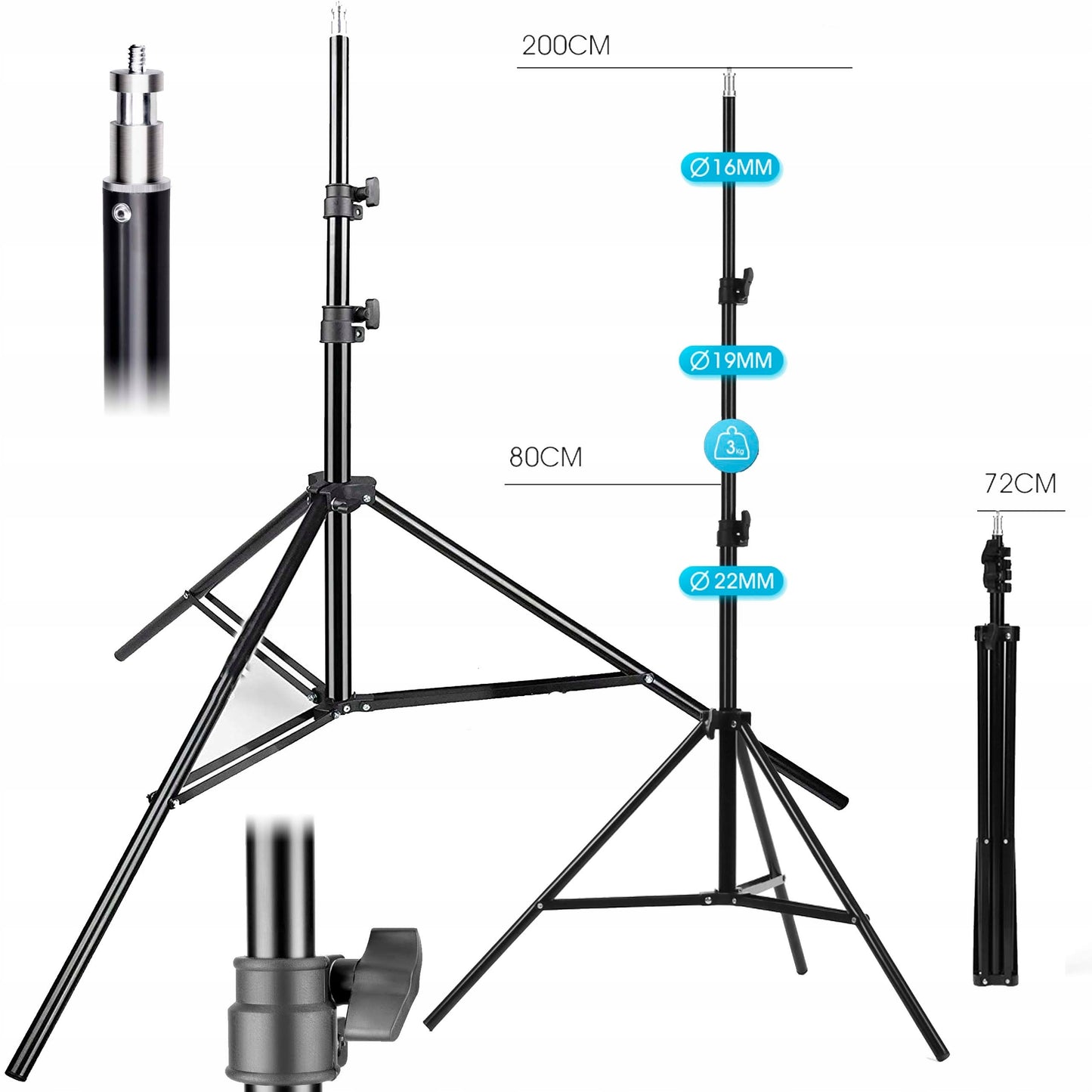 Profesionalus 2x Softbox apšvietimo rinkinys fotografijai ir filmavimui 600W 50x70cm su stovu ir transportavimo krepšiu – GearPro