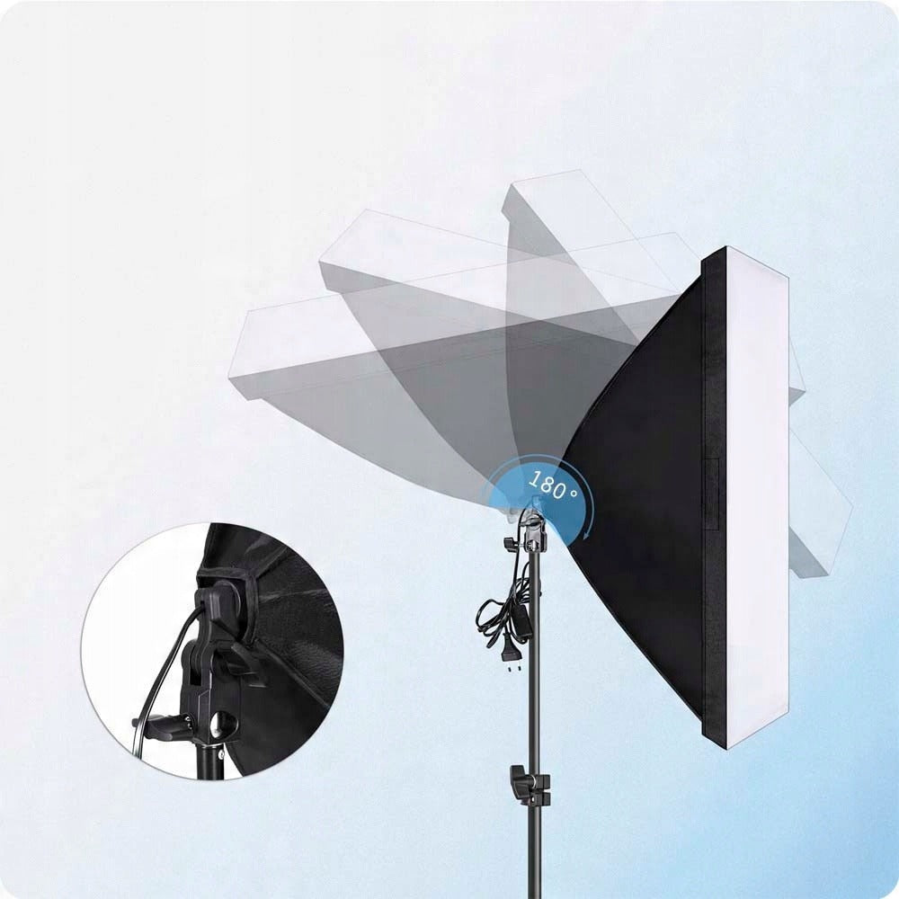 Profesionalus 2x Softbox apšvietimo rinkinys fotografijai ir filmavimui 600W 50x70cm su stovu ir transportavimo krepšiu – GearPro