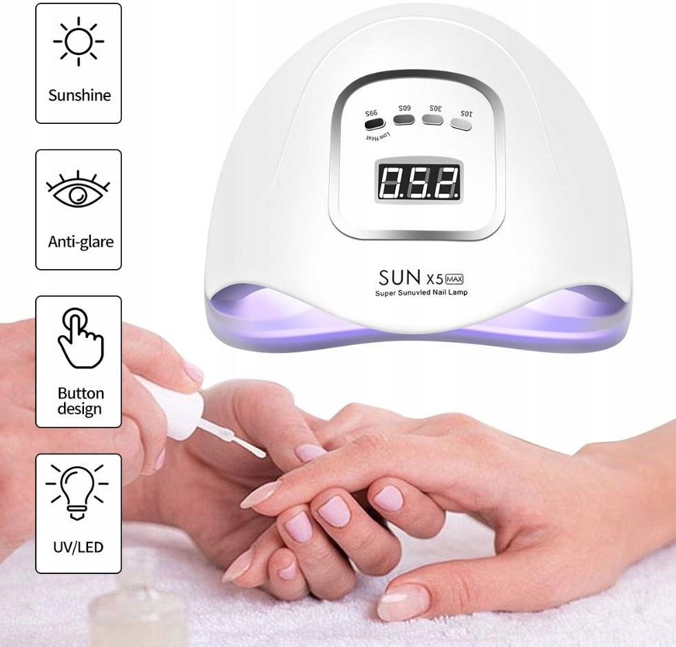 Profesionali UV/LED nagų lempa SUN X5 Max 80W – hibridiniams lakams, geliui, su laikmačiu, sensoriais ir nuimamu dugnu