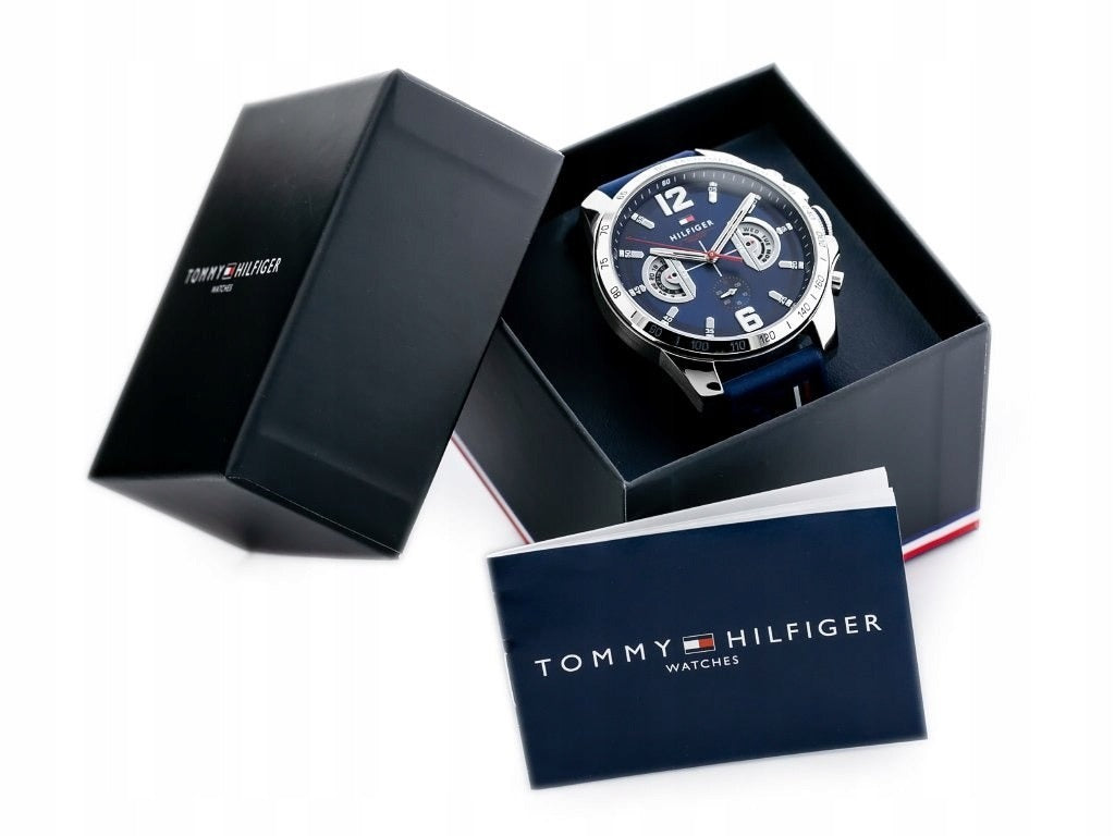 Vyriškas laikrodis TOMMY HILFIGER 1791476 DECKER – mėlynas ciferblatas, guminė apyrankė, data, 24h indikacija, WR50