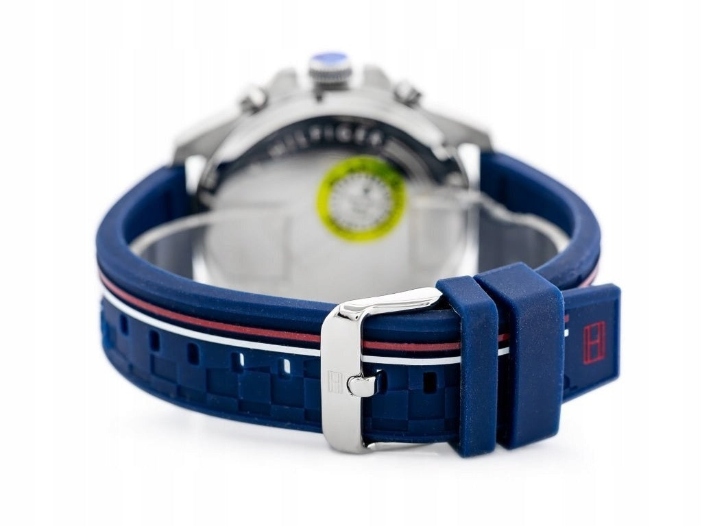 Vyriškas laikrodis TOMMY HILFIGER 1791476 DECKER – mėlynas ciferblatas, guminė apyrankė, data, 24h indikacija, WR50