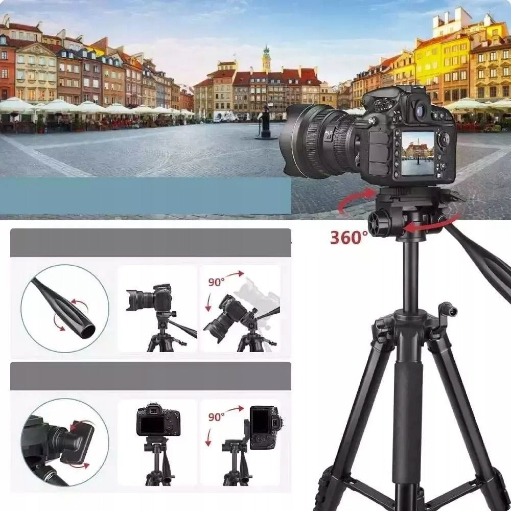 Profesionalus trikojis stovas telefonui ir kamerai su pulteliu GearPro 168 cm – universalus stovas filmavimui, fotografijai ir transliacijoms