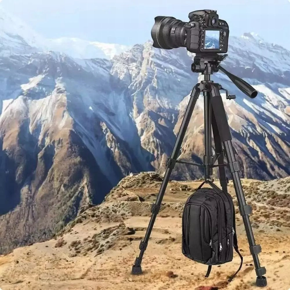 Profesionalus trikojis stovas telefonui ir kamerai su pulteliu GearPro 168 cm – universalus stovas filmavimui, fotografijai ir transliacijoms
