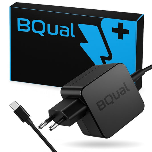 USB-C įkroviklis 65W universalus nešiojamo kompiuterio pakrovėjas BQual BQ22 – tinkamas laptopui, telefonui ir planšetei, greitas ir saugus krovimas