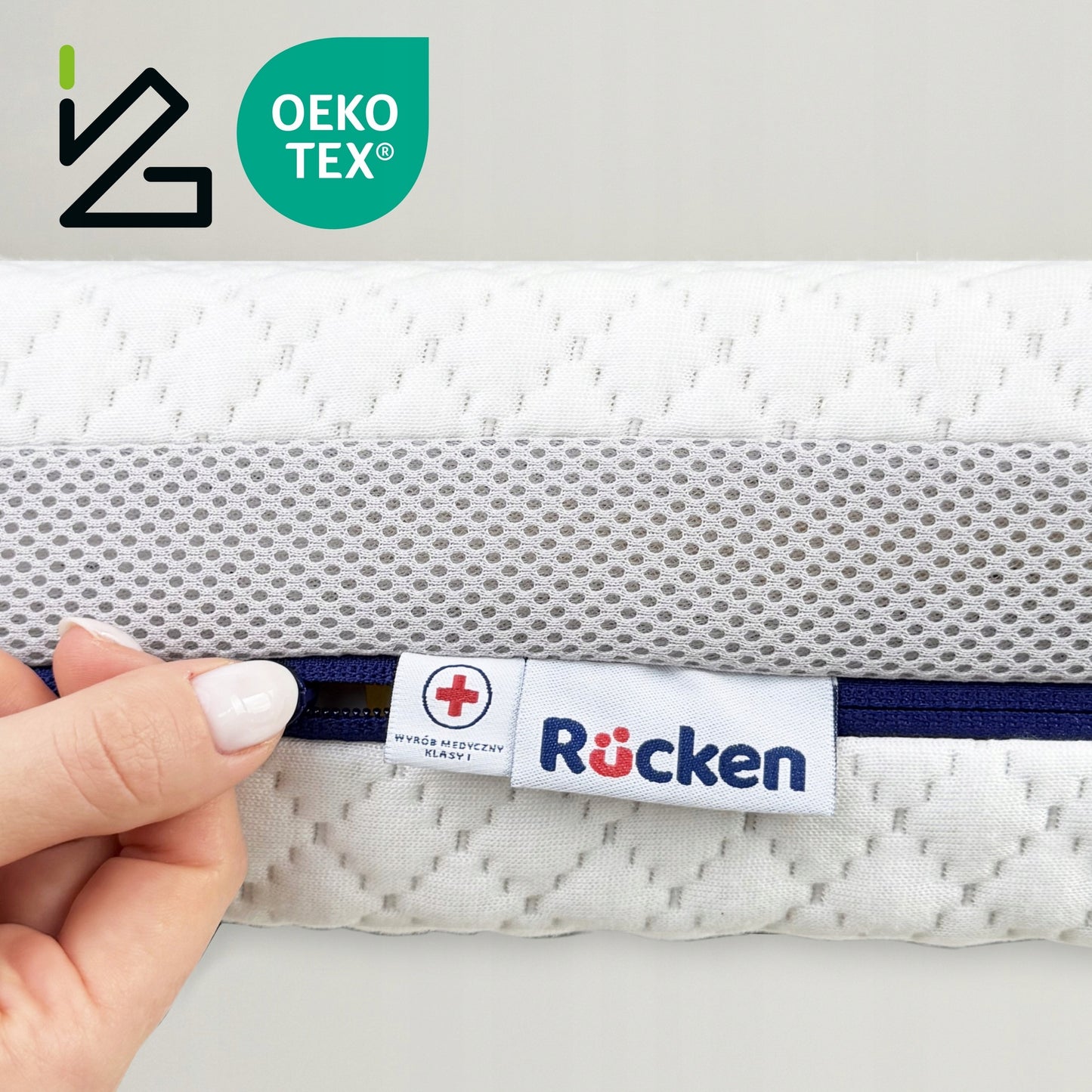 Vaikiškas čiužinys 120x60 H2 H3 ortopedinis kūdikiui – medicininis čiužinys su ventiliacija, hipoalerginis, Tencel užvalkalas, Rucken