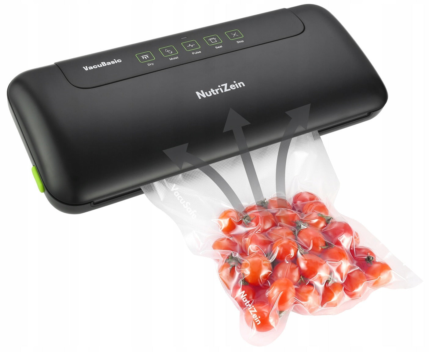 Maisto vakuumavimo aparatas NutriZein NZVS2000 VacuBasic su maišeliais – vakuuminė pakavimo mašina ilgesniam šviežumui