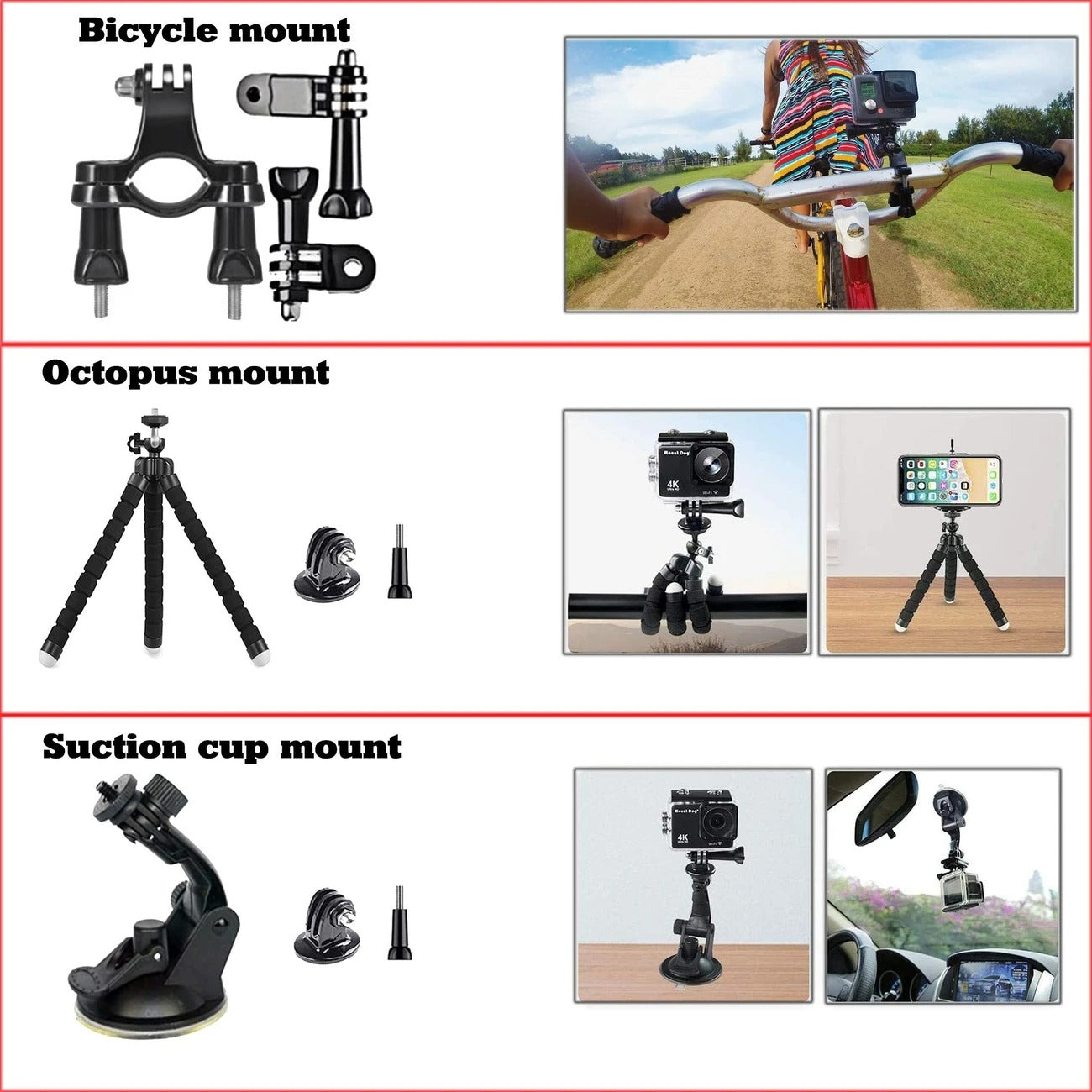 20 dalių veiksmo kameros priedų rinkinys, suderinamas su GoPro Hero 13 12 11 10 9 8 7 6 5, DJI Osmo Action 3 4 5, Insta360, SJCAM, AKASO, APEMAN – universalūs laikikliai, diržai, stovai ir tvirtinimai
