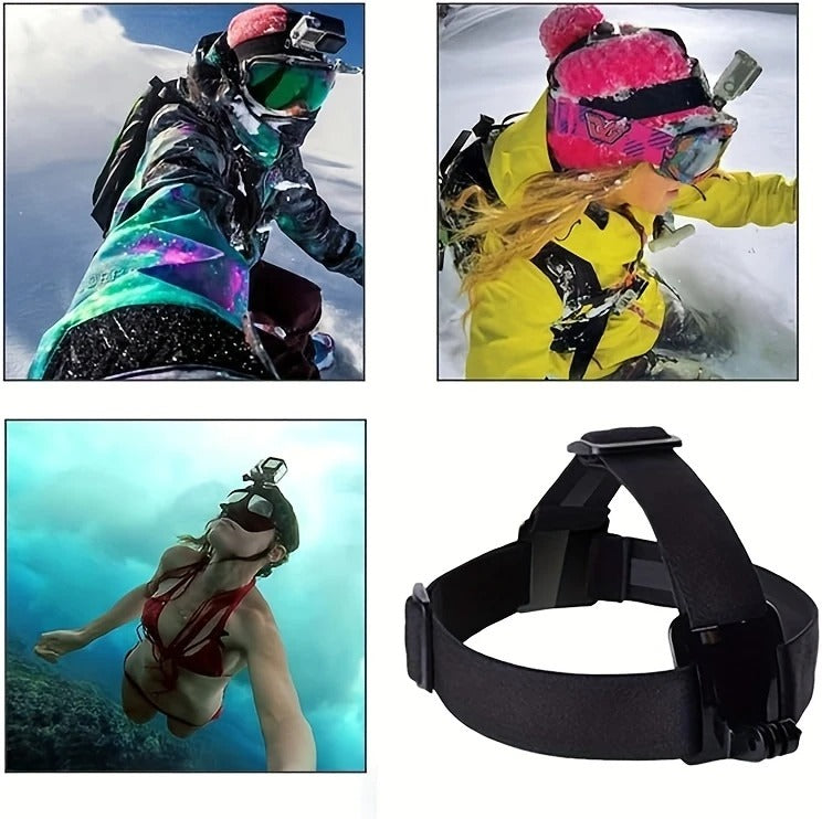 20 dalių veiksmo kameros priedų rinkinys, suderinamas su GoPro Hero 13 12 11 10 9 8 7 6 5, DJI Osmo Action 3 4 5, Insta360, SJCAM, AKASO, APEMAN – universalūs laikikliai, diržai, stovai ir tvirtinimai