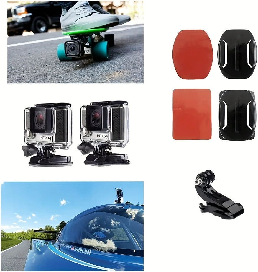 20 dalių veiksmo kameros priedų rinkinys, suderinamas su GoPro Hero 13 12 11 10 9 8 7 6 5, DJI Osmo Action 3 4 5, Insta360, SJCAM, AKASO, APEMAN – universalūs laikikliai, diržai, stovai ir tvirtinimai