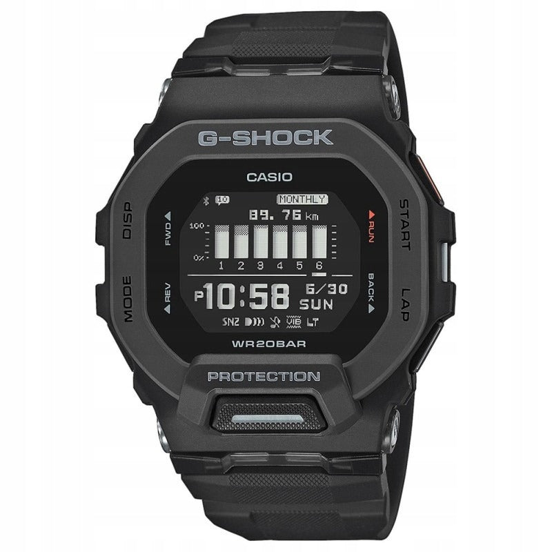 Vyriškas laikrodis Casio G-Shock GBD-200-1ER Bluetooth Step Tracker sportinis kvarcinis atsparus vandeniui 200M juodas su garantija