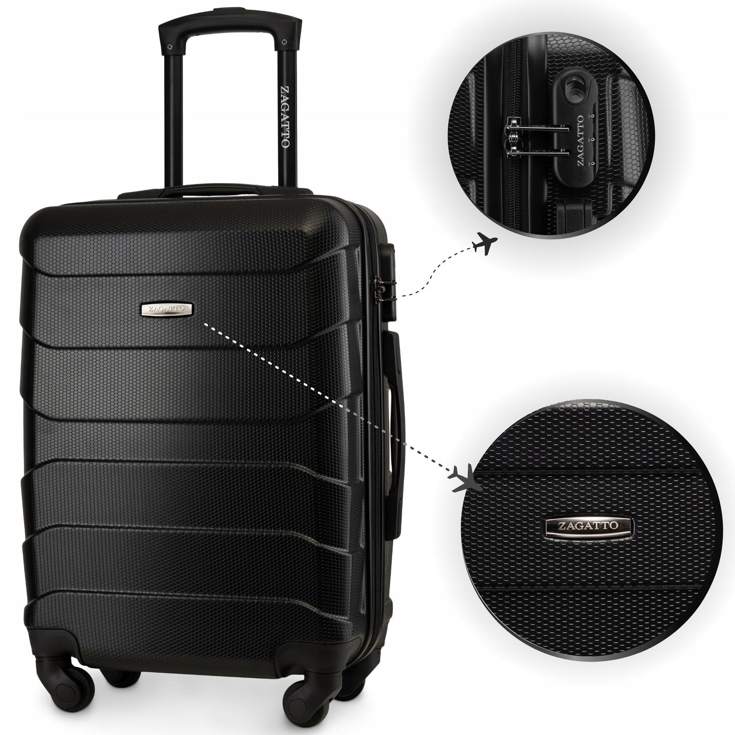 Zagatto® mažas kelioninis lagaminas 35L su 4 ratukais - 55x40x20 cm