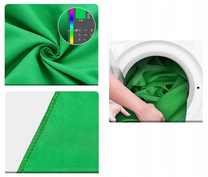 Žalias fonas fotografijai ir vaizdo įrašams – 3x2 m chromakey medžiaga be atspindžių