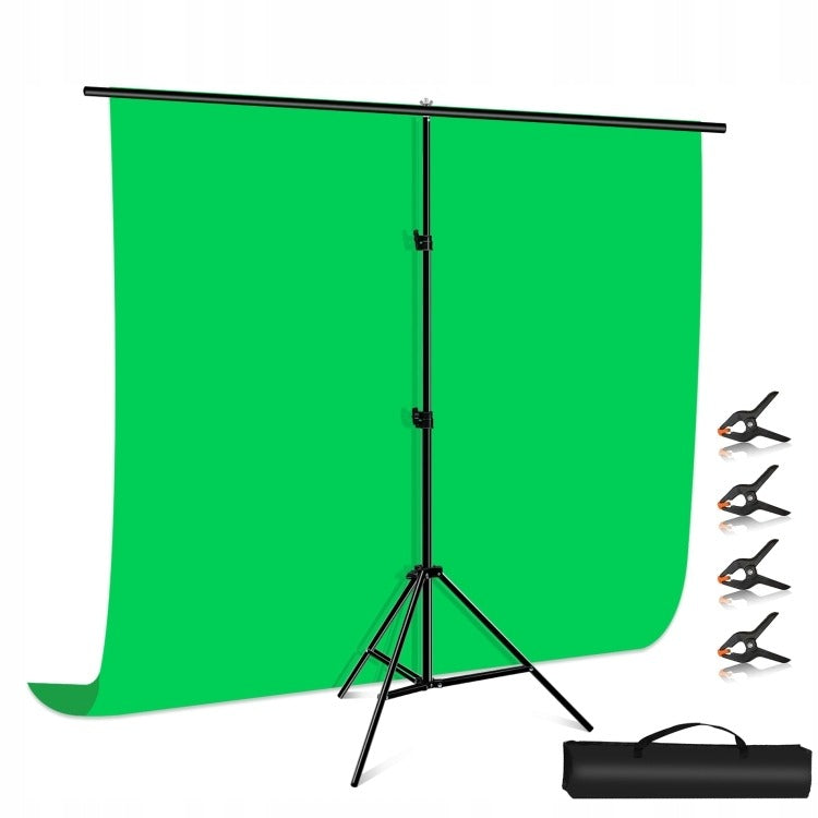 Žalias fonas su stovu 2x2 m | Green screen fotografijai, video filmavimui, vlogams, konferencijoms