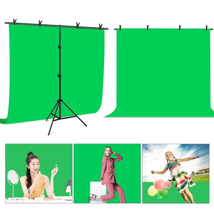 Žalias fonas su stovu 2x2 m | Green screen fotografijai, video filmavimui, vlogams, konferencijoms