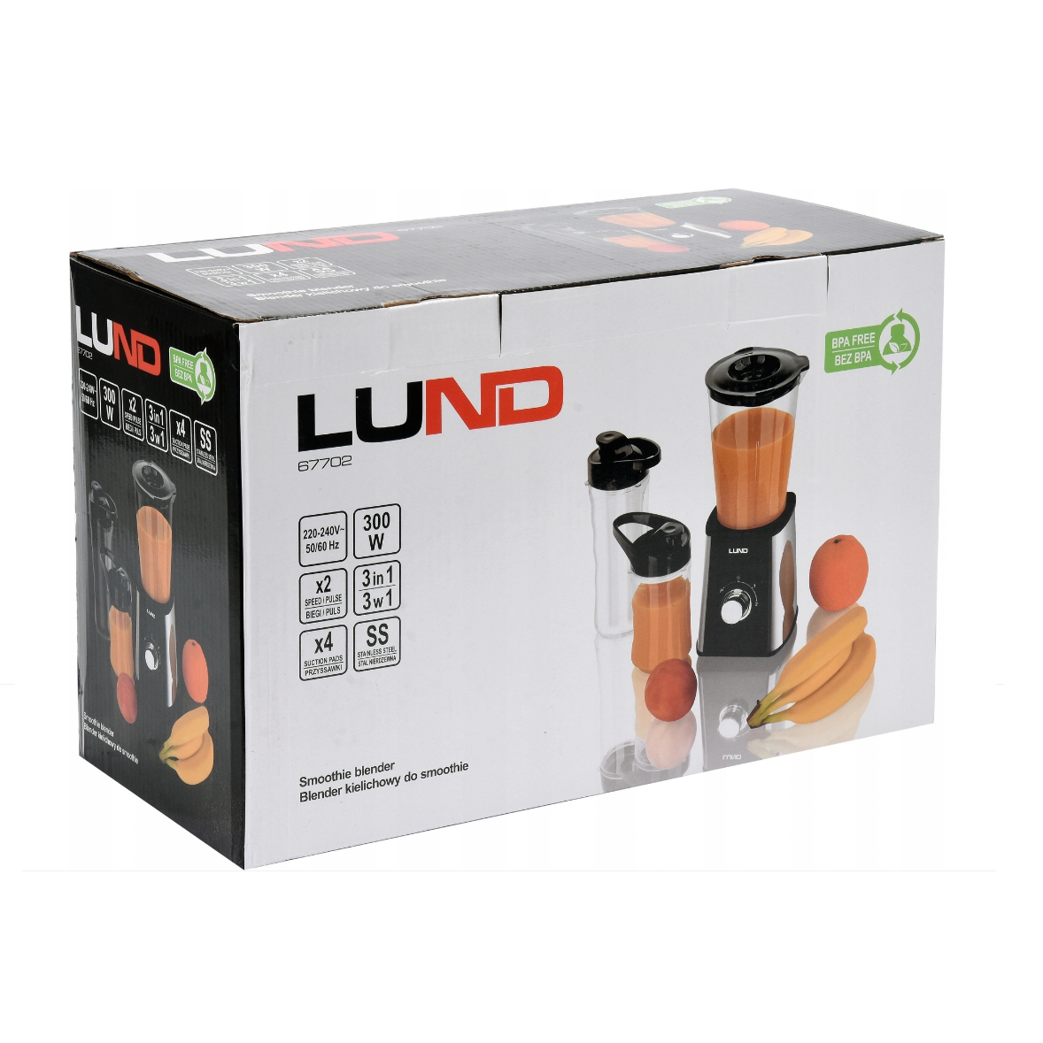 Trintuvas, Blenderis Kokteiliams LUND 300W + 2 Buteliukai