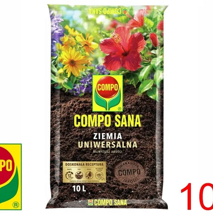 UNIVERSALI ŽEMĖ COMPO SANA AUKŠČIAUSIOS KOKYBĖS SUBSTRATAS AUGALAMS 10L