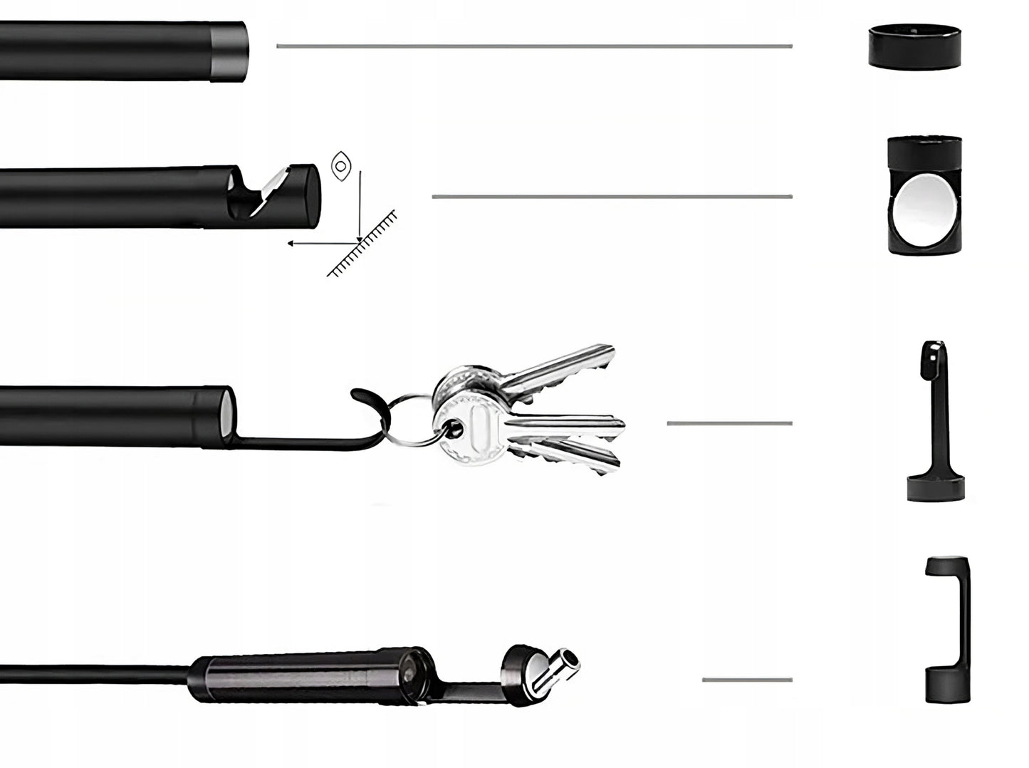 INSPEKCINĖ ENDOSKOPINĖ KAMERA 3M LCD HD 4,3" 8MM FULL HD 360° MICRO SD 64GB