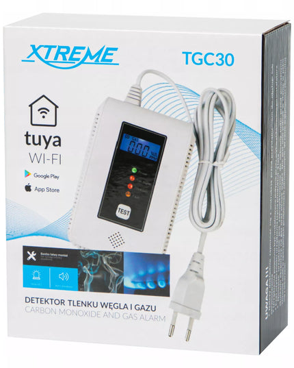 XTREME 2in1 smalkių ir dujų detektorius CO anglies monoksido metano butano WIFI TUYA
