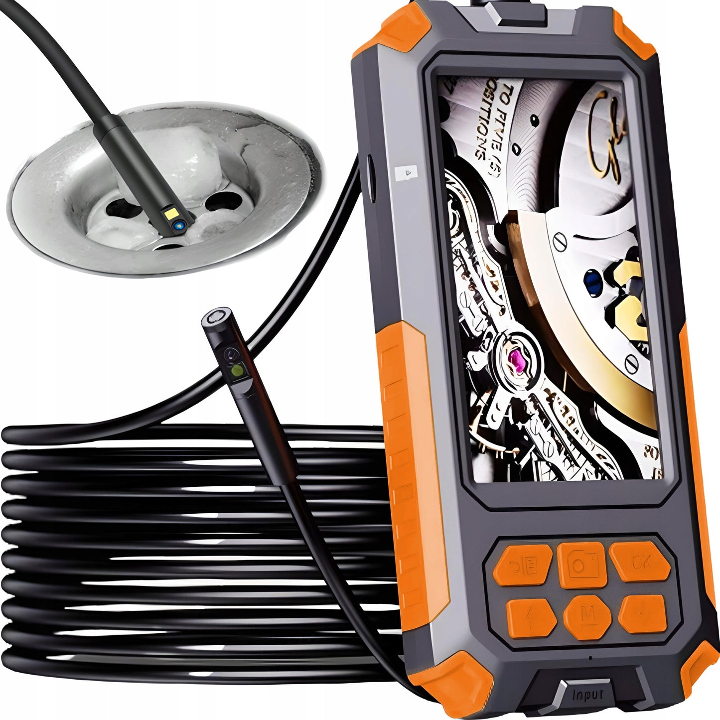 Lankstus endoskopo apžiūros kamera 5 m 9 LED 2x Full HD ekranas