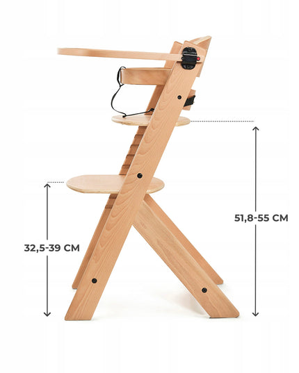 Kinderkraft Medinė maitinimo kėdutė 2-in-1 vaikams ENOCK Smėlio spalvos