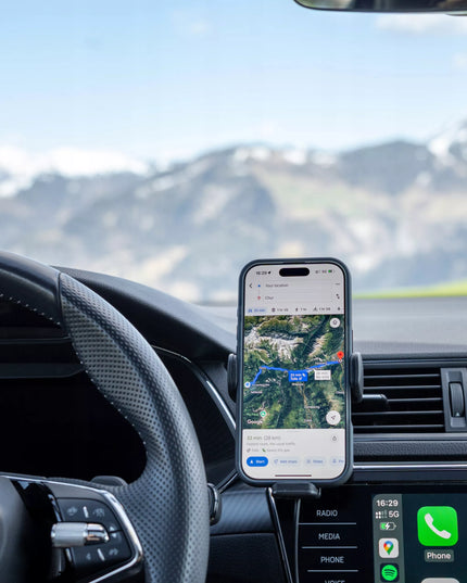 Spacecase automobilinis telefono laikiklis su belaidžiu įkrovikliu į ventiliacijos groteles