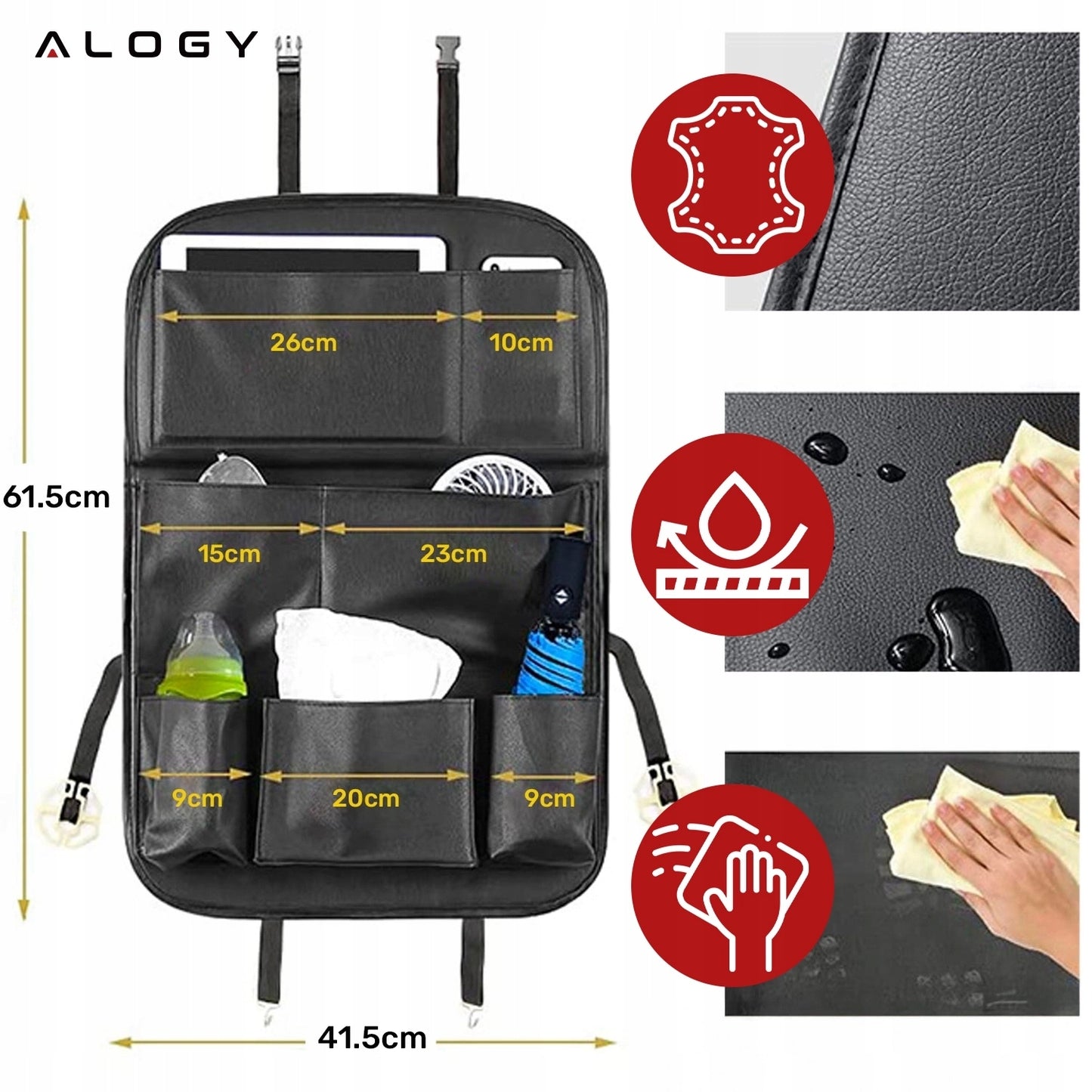 Automobilinis organizatorius galinei sėdynei, apsauga su staliuku/padėklu