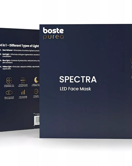 Boste Purea Spectra LED fotoninė veido kaukė, 4 šviesos režimai, nuotolinis valdymas