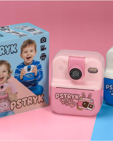 MINI TERMO spausdintuvas "Pstryk" momentinis fotoaparatas vaikams, su 12 ritinėlių