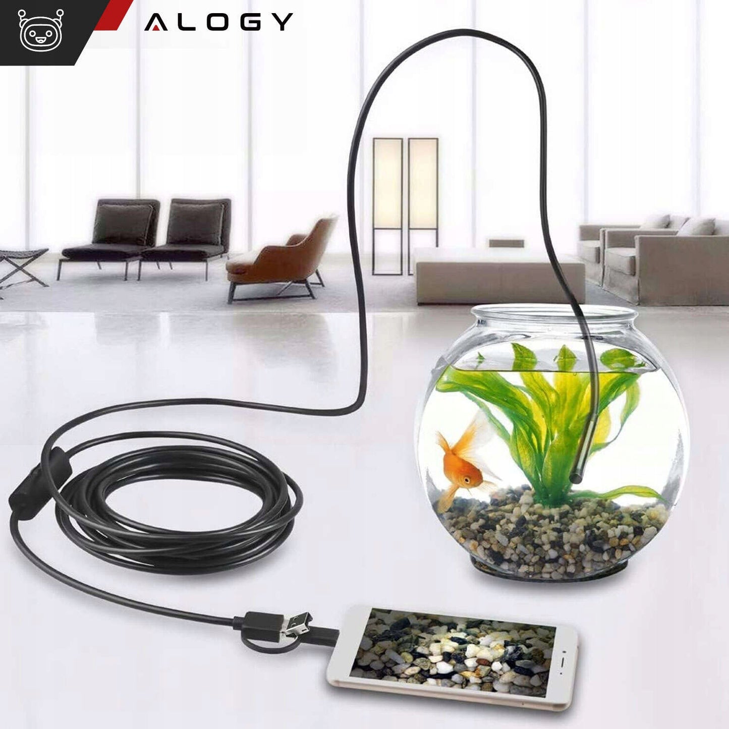 Endoskopinė apžiūros kamera 5M 6 LED FHD WIFI Mobiliajam telefonui USB-C