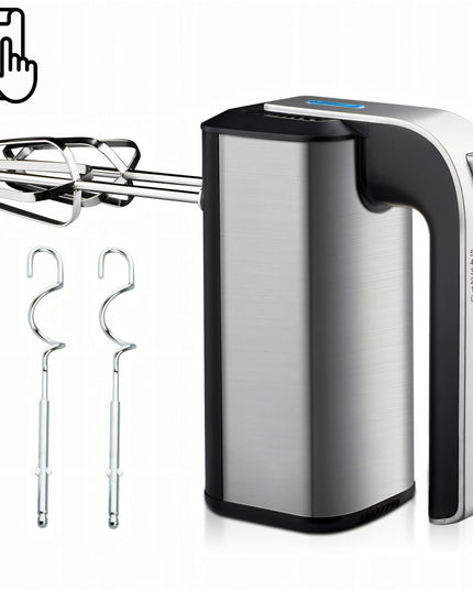 RANKINIS MAIŠYTUVAS VIRTUVEI 300W TURBO, 5 GREIČIAI, METALINĖS ŠLUOTELĖS, TEŠLOS KULIAI, SIDABRINĖS SPALVOS