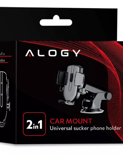Automobilinis telefono laikiklis ant stiklo ir prietaisų skydelio Alogy