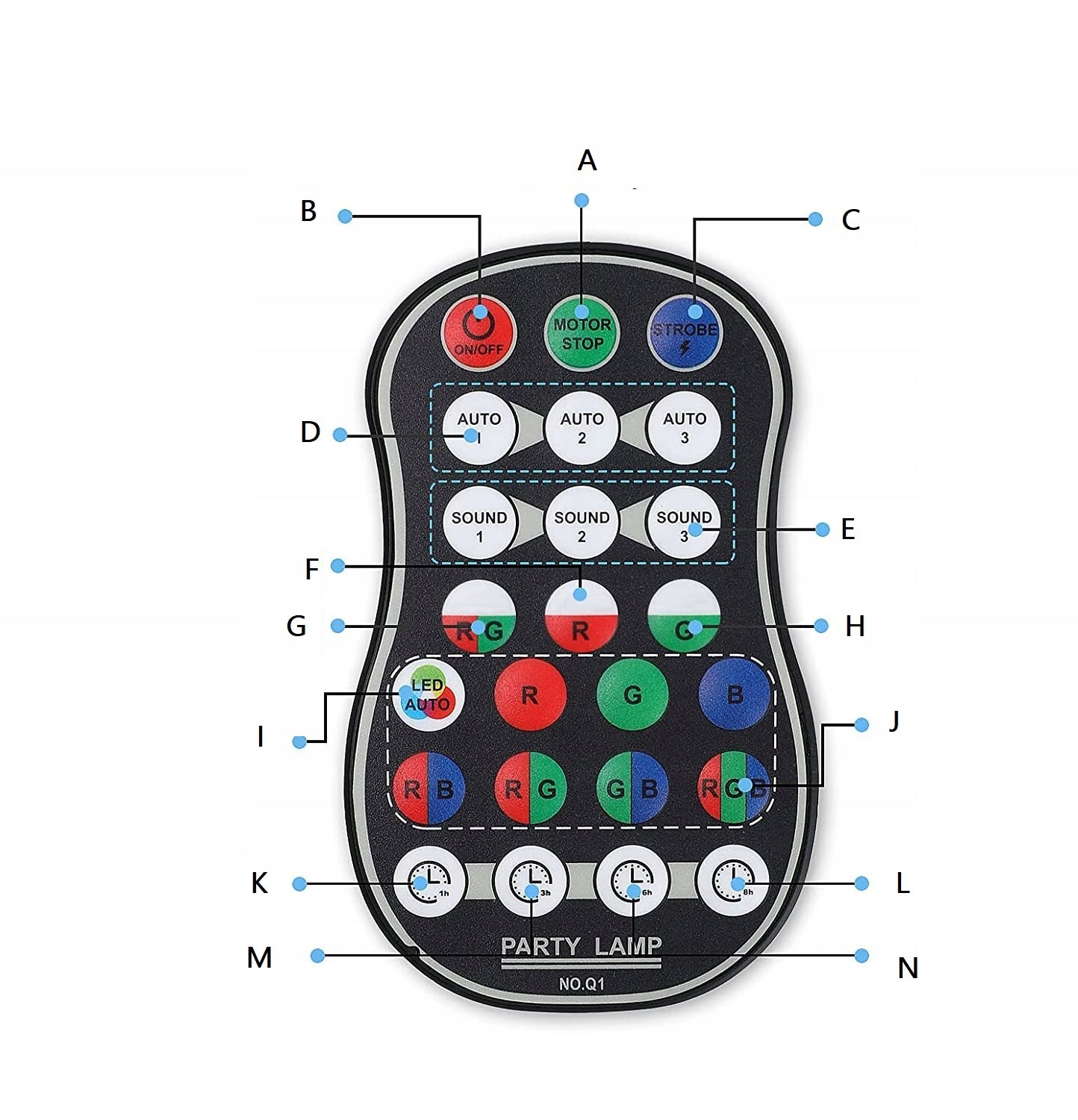 PROJEKTORIUS Disco kamuolys lazeris su pulteliu Muzikinis režimas LED 8 W RGB