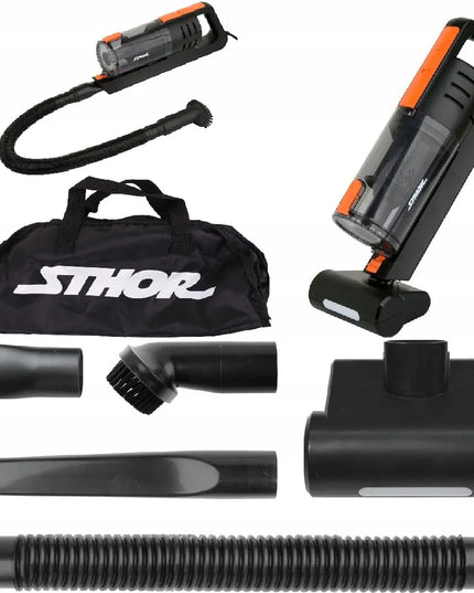 Automobilinis dulkių siurblys Sthor 82967, 100 W, su turbošepečiu ir metaliniu HEPA filtru