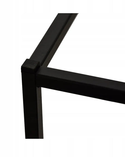 Gramix metalinis gėlių stovas 40 cm, staliukas su ąžuolo spalvos stalviršiu, juodas