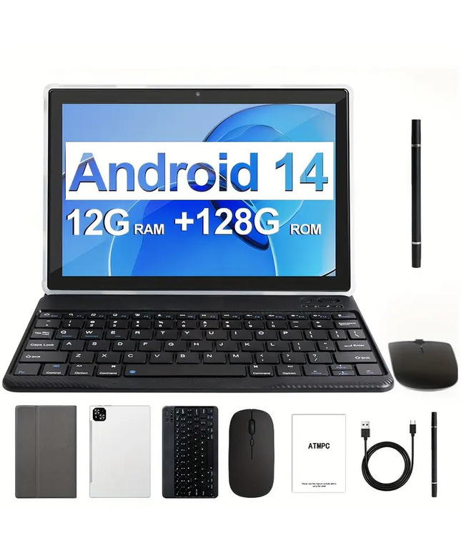 10.1 colio planšetė su Android 14, 12GB RAM, 128GB ROM ir 5G WiFi