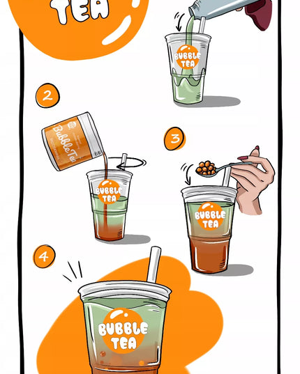 BUBBLE TEA - RINKINYS PUODELIAI ŠIAUDELIAI 6x700ml MĖLYNĖS AGRASTAI CITRINA BRAŠKĖS