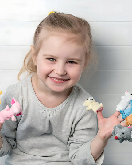 10 vienetų pirštinių lėlių rinkinys RETOO – maži gyvūnėliai, lavinantys vaizduotę