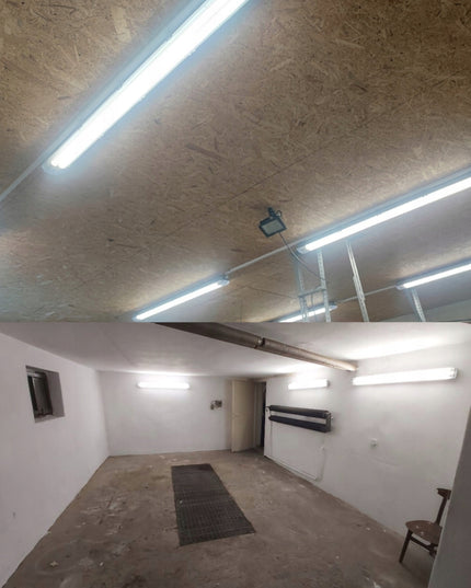 10x Hermetinis Šviestuvas 120cm lempos + 20x LED Tūbelės Garažui